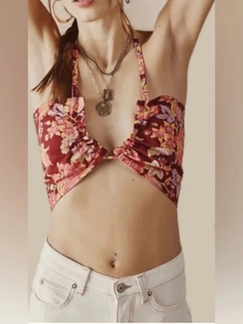 Free People Summer of Love Convertible Bandeau Halter Top XS